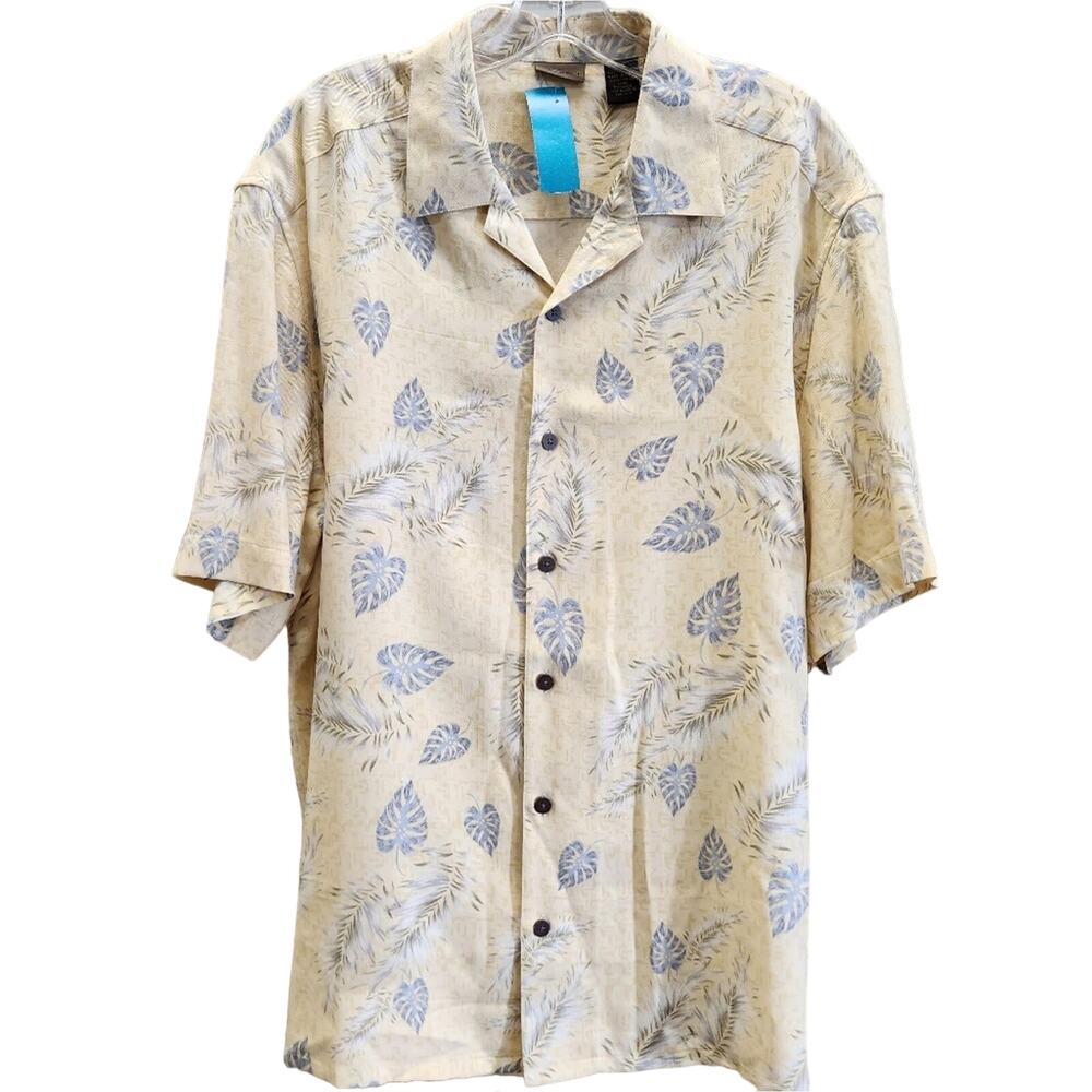 A[X]IST silk Hawaiian button down shirt L